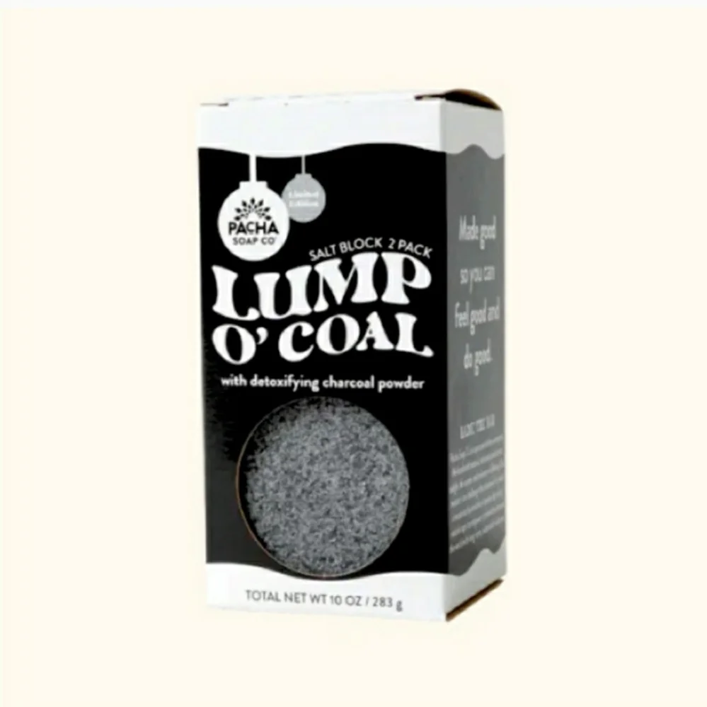 PATCHA SOAP CO. Set of TWO- Lump O’ Coal Salt Block 2 Pack.NWT!
